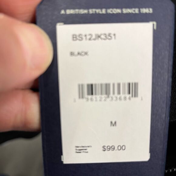 $99 Ben Sherman Striped Varsity retro Track Suit jacket Black NEW Sweatshirt - Picture 4 of 5